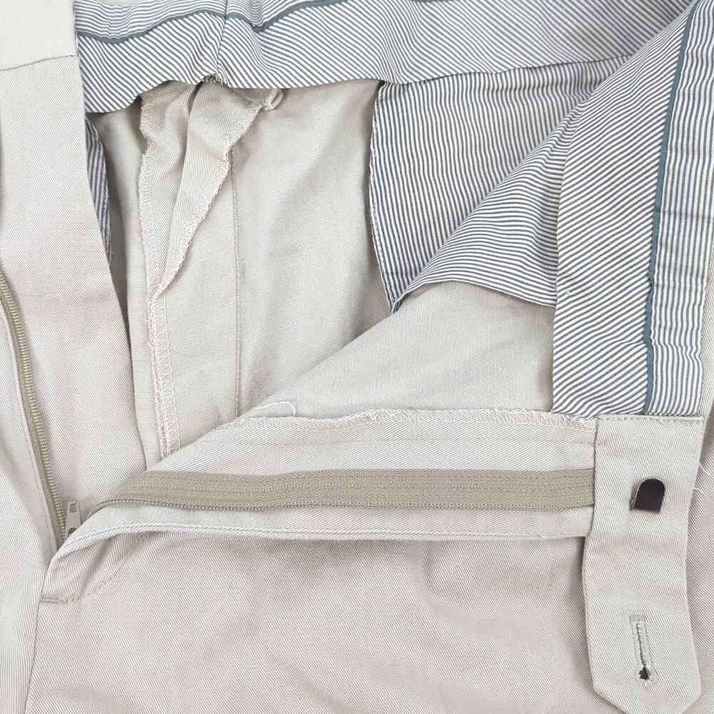 EUC Brooks Brothers White Cotton Pleated Dress Pants Mens 35x29 Dry Clean Cuffed - Picture 9 of 13